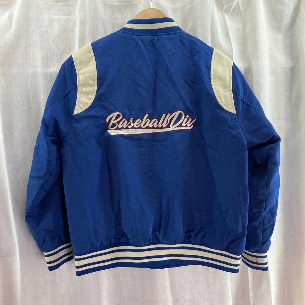 Zara Kids Baseball Div Jacket Varsity Bomber‎ Blue White Size 9-10 EUC